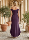 Chiffon Mermaid Off the Shoulder Mother of the Bride Dresses with Ruffles