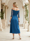Chiffon A-Line Off the Shoulder Beaded Mother of the Bride Dresses