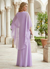 Chiffon Mermaid V Neck Mother of the Bride Dresses with 3D Flowers