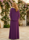 Chiffon A-Line V Neck Beaded Mother of the Bride Dresses