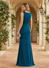 Chiffon Mermaid Crew Neck Tiered Mother of the Bride Dresses