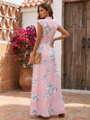 Satin A-Line V Neck Mother of the Bride Dresses with Floral Print