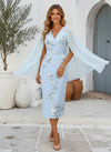 Satin Sheath V Neck Mother of the Bride Dresses with Caps