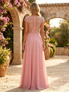 Chiffon A-Line Crew Neck Mother of the Bride Dresses with Sequin Embroidery