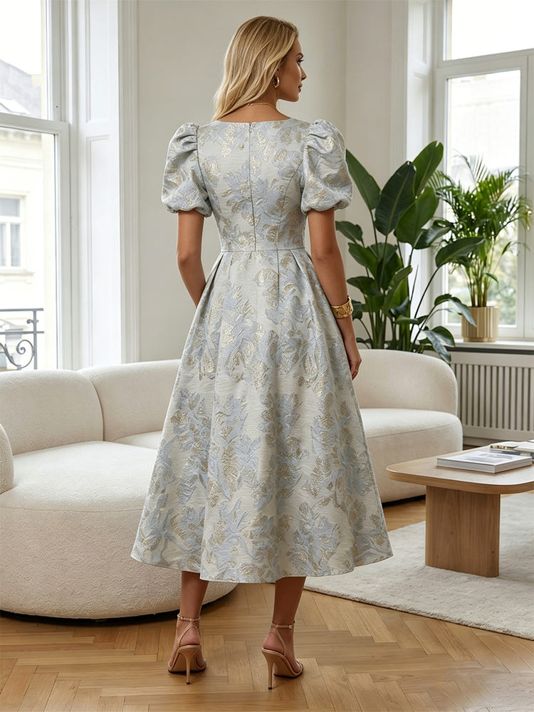 Jacquard A-Line V Neck Mother of the Bride Dresses with Pleated