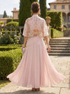 Chiffon A-Line High Neck Mother of the Bride Dresses with Sequin Embroidery