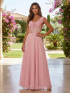 Chiffon A-Line Cowl Neck Mother of the Bride Dresses with Sequin Embroidery