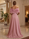 Satin Sheath Off the Shoulder Mother of the Bride Dresses with Sequin Embroidery