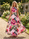 Satin A-Line Halter Mother of the Bride Dresses with Floral Print