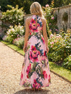 Satin A-Line Halter Mother of the Bride Dresses with Floral Print