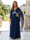 Chiffon A-Line V Neck Mother of the Bride Dresses with Rhinestone