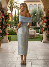 Jacquard Sheath Off the Shoulder Splicing Mother of the Bride Dresses