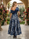 Jacquard A-Line One Shoulder Pleated Mother of the Bride Dresses