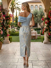 Jacquard Sheath One Shoulder Pleated Mother of the Bride Dresses