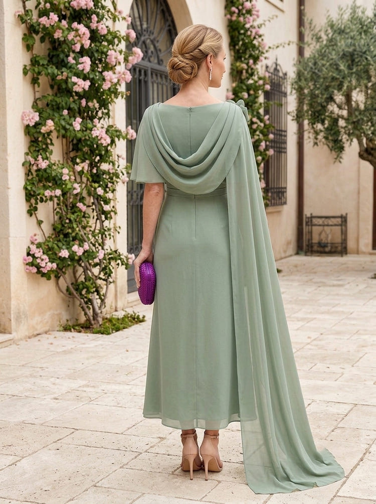 Chiffon A-Line One Shoulder Sash Mother of the Bride Dresses
