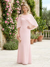Chiffon A-Line Boat Neck  Caps Mother of the Bride Dresses