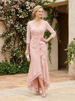 Chiffon Mermaid V Neck Ruffles Mother of the Bride Dresses