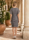 Chiffon Sheath V Neck Delicate Pleated Mother of the Bride Dresses