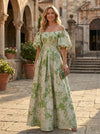 Jacquard A-Line Off the Shoulder Mother of the Bride Dresses