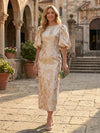 Jacquard Sheath Crew Neck Mother of the Bride Dresses