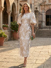 Jacquard Sheath Crew Neck Mother of the Bride Dresses