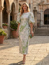 Jacquard Sheath Crew Neck Mother of the Bride Dresses