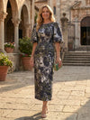 Jacquard Sheath Crew Neck Mother of the Bride Dresses