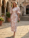 Jacquard Sheath Crew Neck Mother of the Bride Dresses