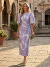 Jacquard Sheath Crew Neck Mother of the Bride Dresses