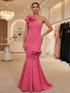 Jersey Mermaid One Shoulder Mother of the Bride Dresses with 3D Flowers