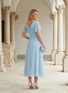 Chiffon A-Line V Neck Pleated Mother of the Bride Dresses