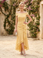 Chiffon Mermaid Off Shoulder Mother of the Bride Dresses with Ruffles