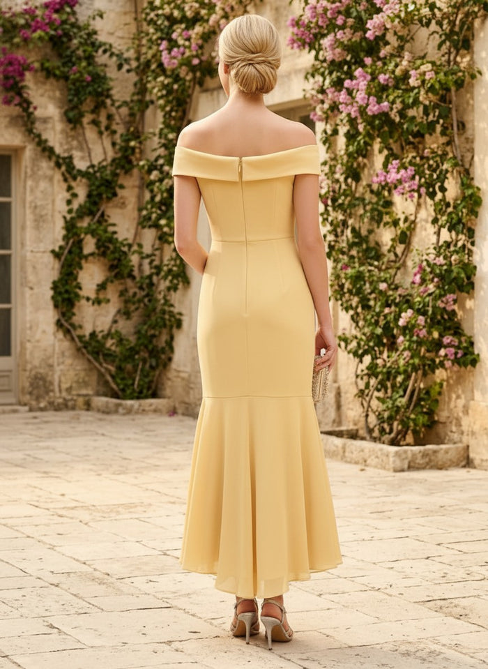 Chiffon Mermaid Off Shoulder Mother of the Bride Dresses with Ruffles