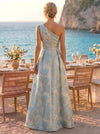 Jacquard A-Line One Shoulder Mother of the Bride Dresses with Bow