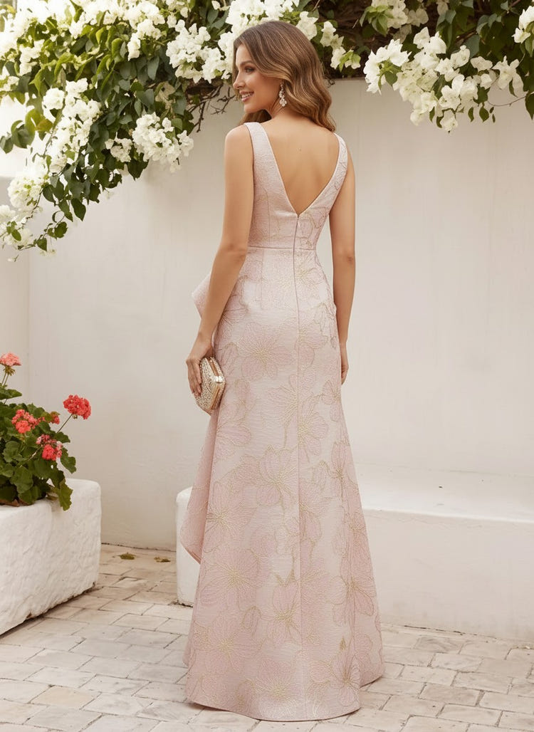 Jacquard Sheath V Neck Mother of the Bride Dresses with Wraps