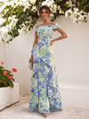 Jacquard A-Line Off Shoulder Mother of the Bride Dresses with Ruffles