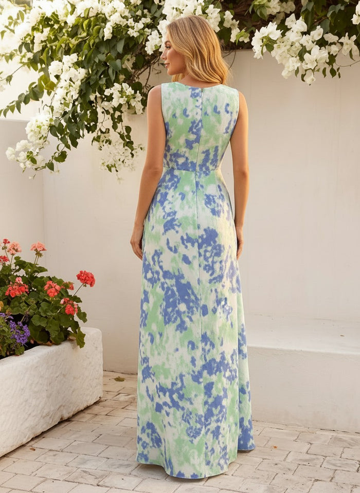 Jacquard A-Line V Neck Mother of the Bride Dresses with Ruffles