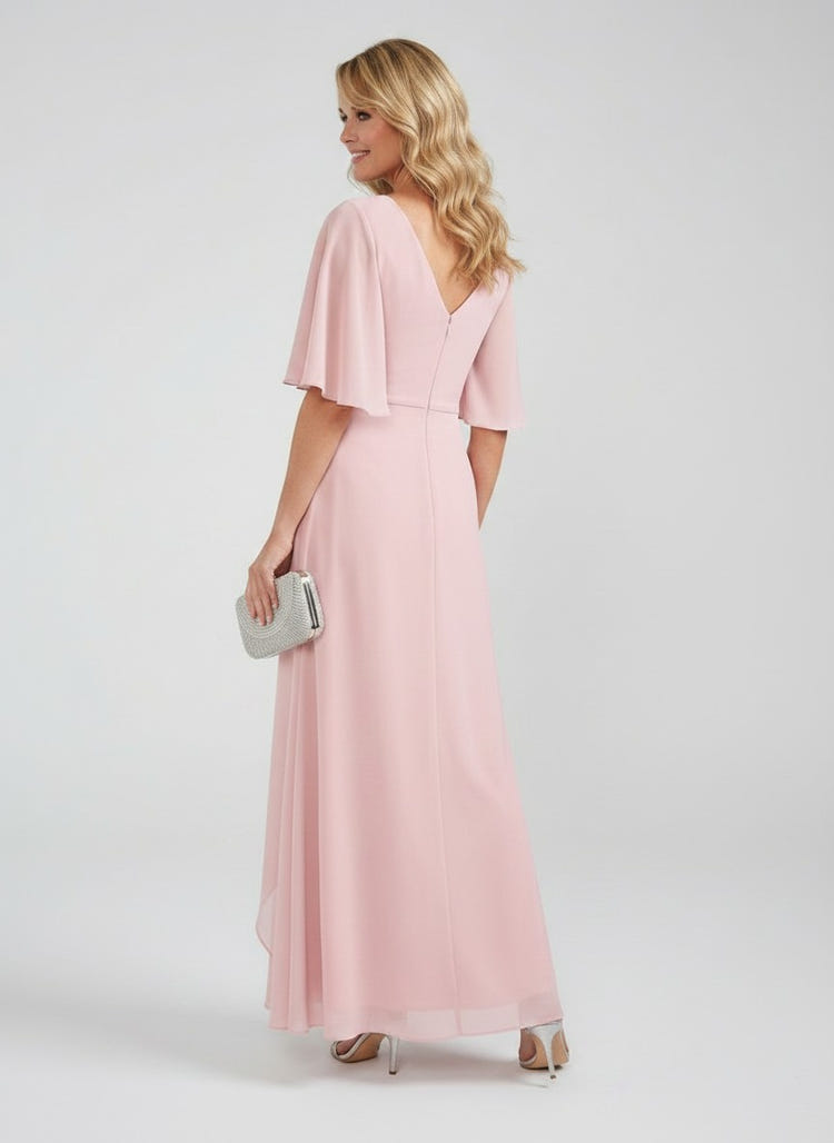 Chiffon A-Line V Neck Pleated Mother of the Bride Dresses