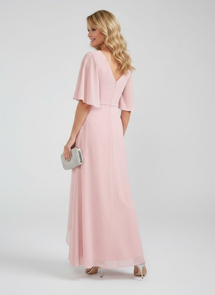 Chiffon A-Line V Neck Pleated Mother of the Bride Dresses