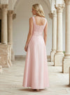 Chiffon A-Line Square Neck Mother of the Bride Dresses with Lace Applique