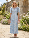 Tulle Sheath Crew Neck Mother of the Bride Dresses with Floral Embroidery