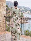 Chiffon Sheath Crew Neck Mother of the Bride Dresses with Floral Print