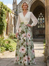 Jacquard A-Line V Neck Mother of the Bride Dresses with Pleated