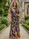Tulle A-Line Crew Neck Mother of the Bride Dresses with 3D Flowers