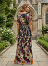 Tulle A-Line Crew Neck Mother of the Bride Dresses with 3D Flowers