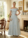 Jacquard A-Line Off Shoulder Mother of the Bride Dresses with Simple
