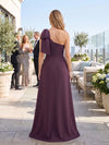 Satin Sheath One Shoulder Mother of the Bride Dresses with Sequin Embroidery