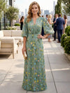 Tulle Sheath V Neck Mother of the Bride Dresses with Floral Embroidery