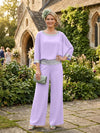 Chiffon Pantsuit Crew Neck Mother of the Bride Pantsuits with Sequin