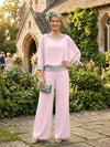 Chiffon Pantsuit Crew Neck Mother of the Bride Pantsuits with Sequin